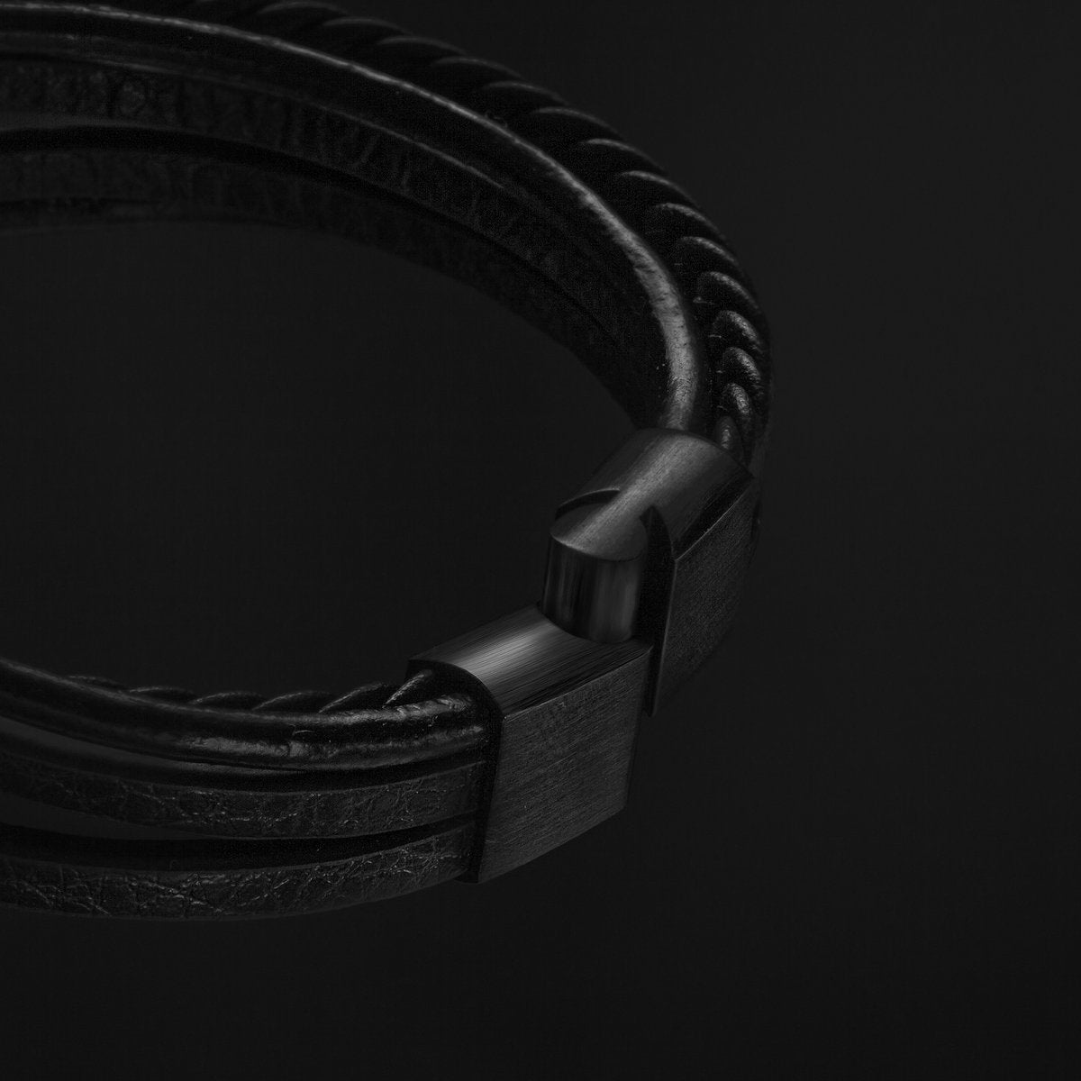 Leren armband "Vlecht"