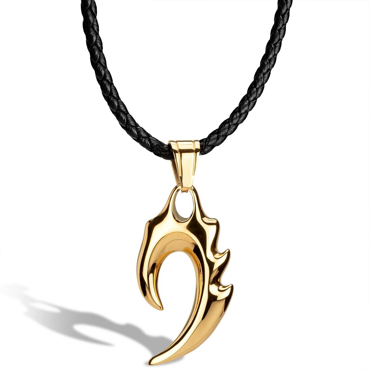 Leren ketting "Vlam"