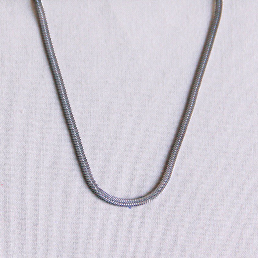 Platte “Snake” ketting 3mm - zilverkleur