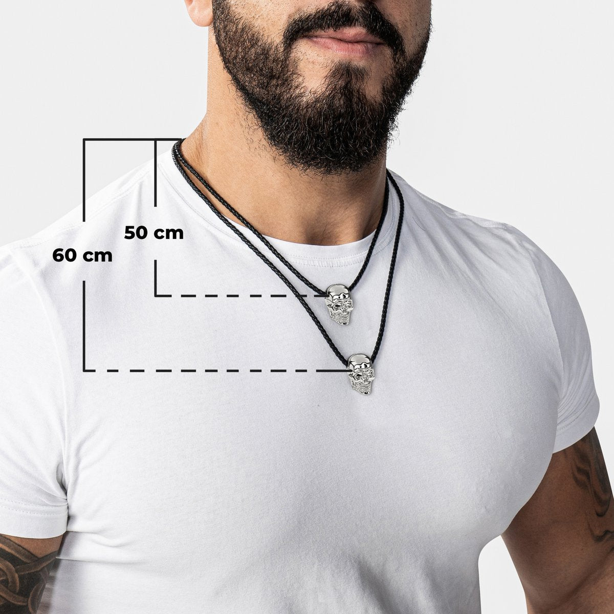 Leren ketting "Schedel"