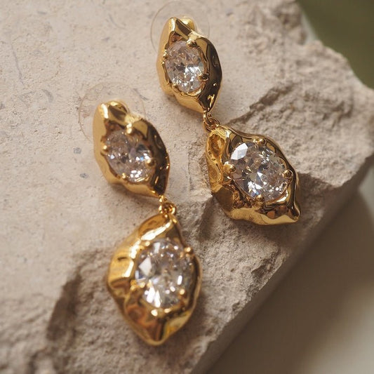 Vintage Rock Stone Design Sparkling -oorbellen