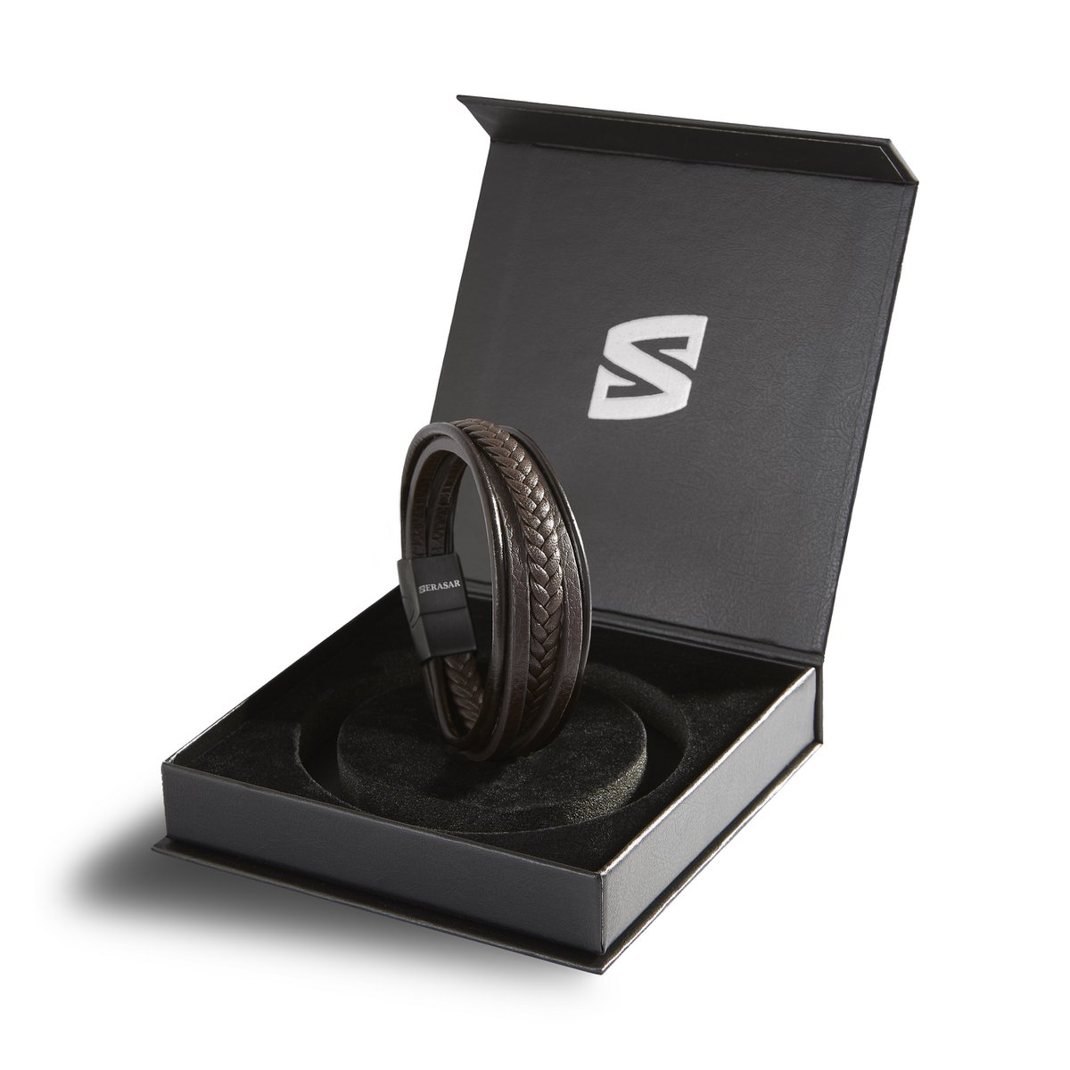 Leren armband "Vlecht"