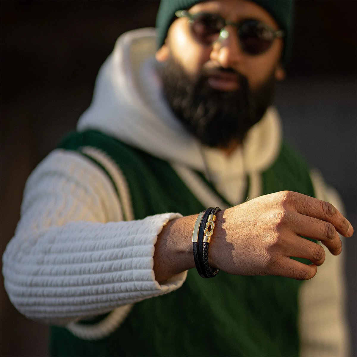 Leren armband "Trots" Goud