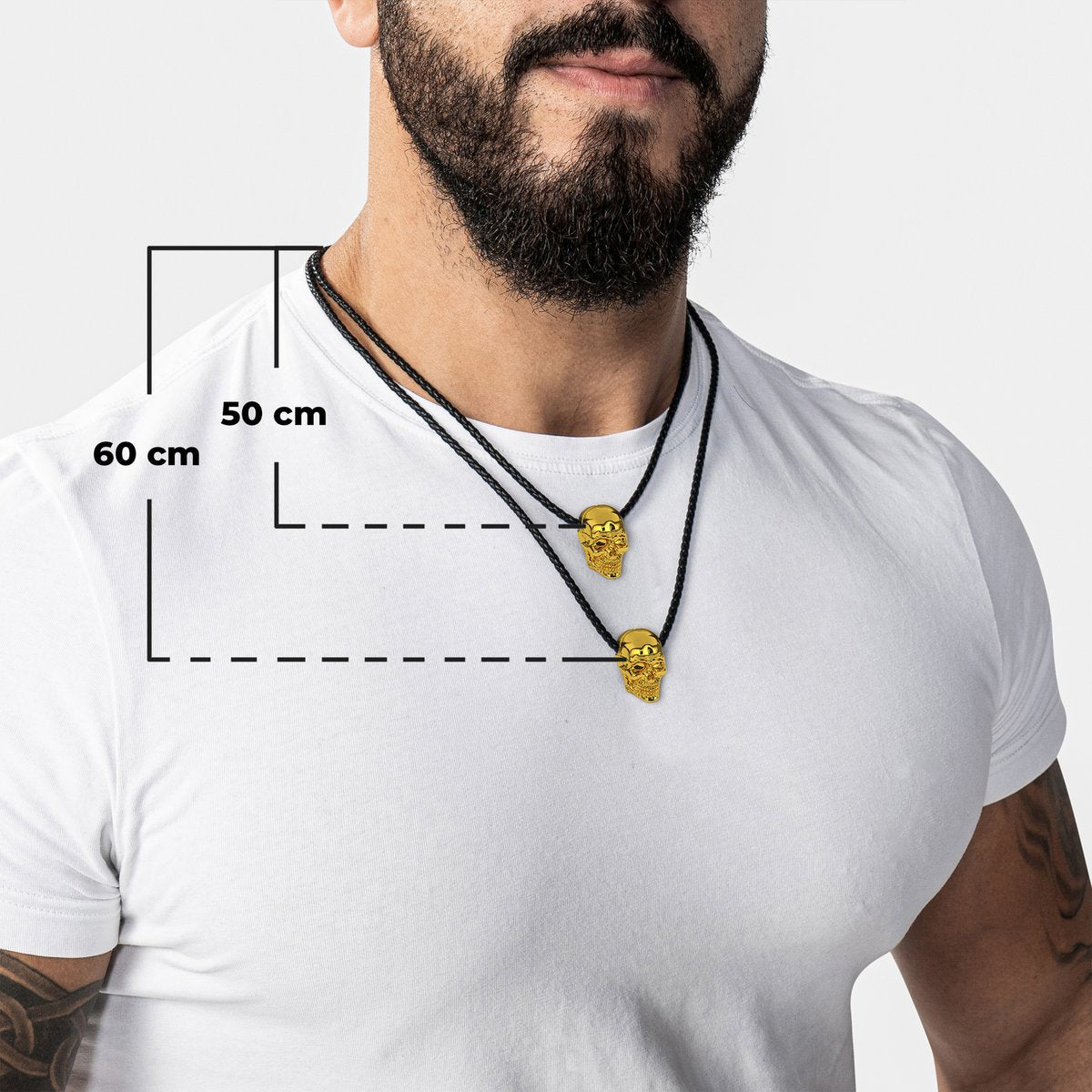 Leren ketting "Schedel"