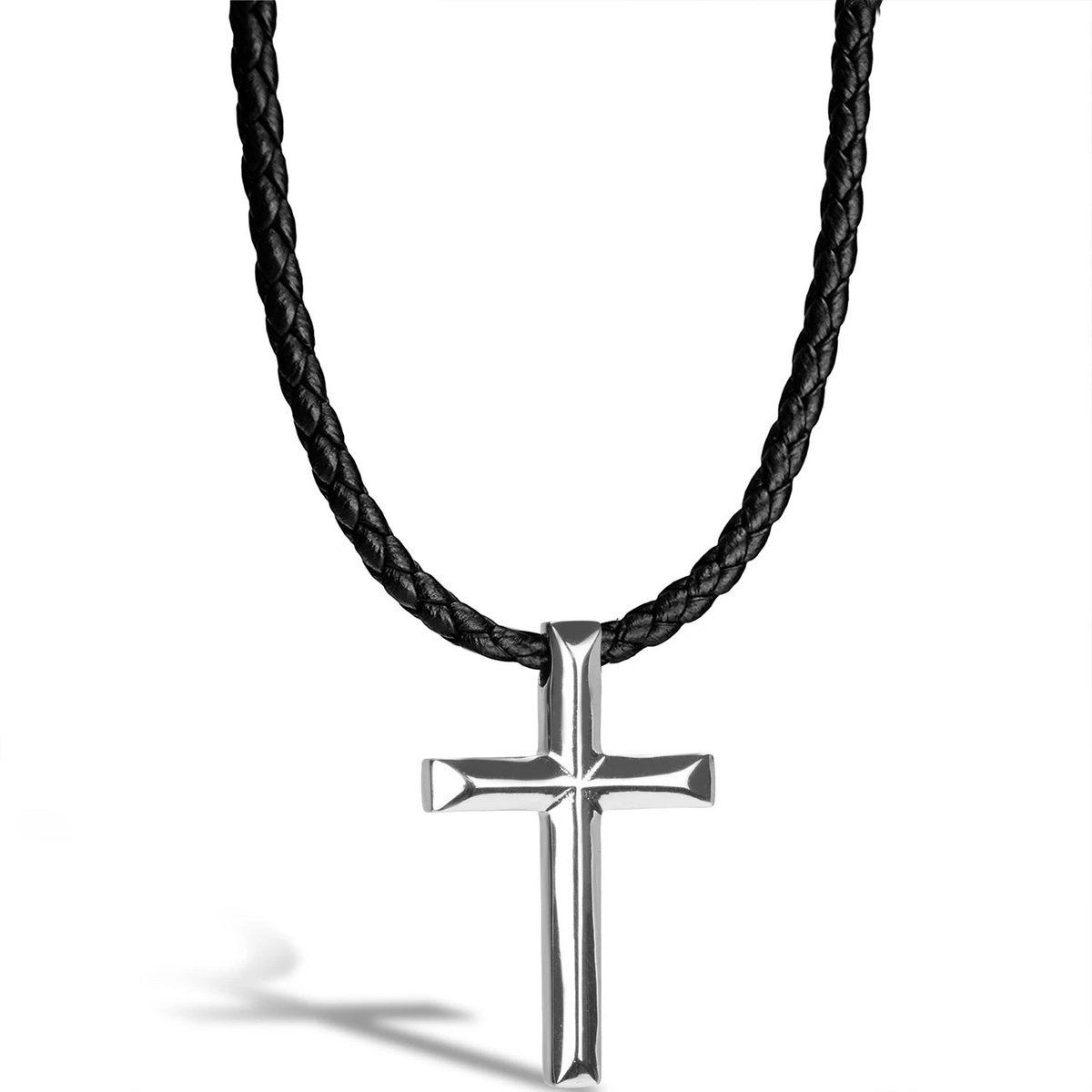 Leder Halskette "Kruis"