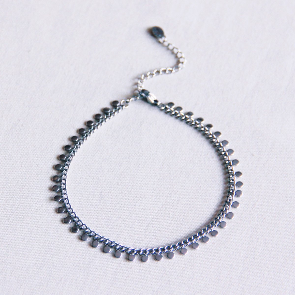 RVS enkelbandje met munt - zilver - AN915