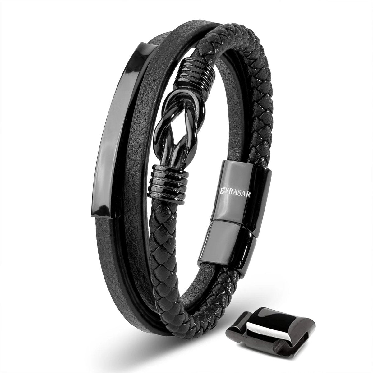 Leren armband "Trots" Zwart