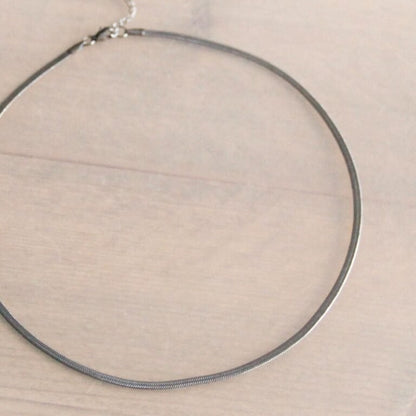 Platte “Snake” ketting 3mm - zilverkleur