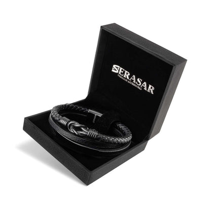 Leren armband "Trots" Zwart
