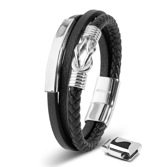 Leren armband "Trots" Zilver