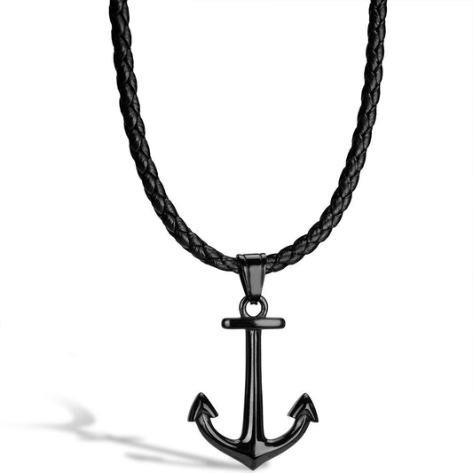 Leren ketting "Anker"