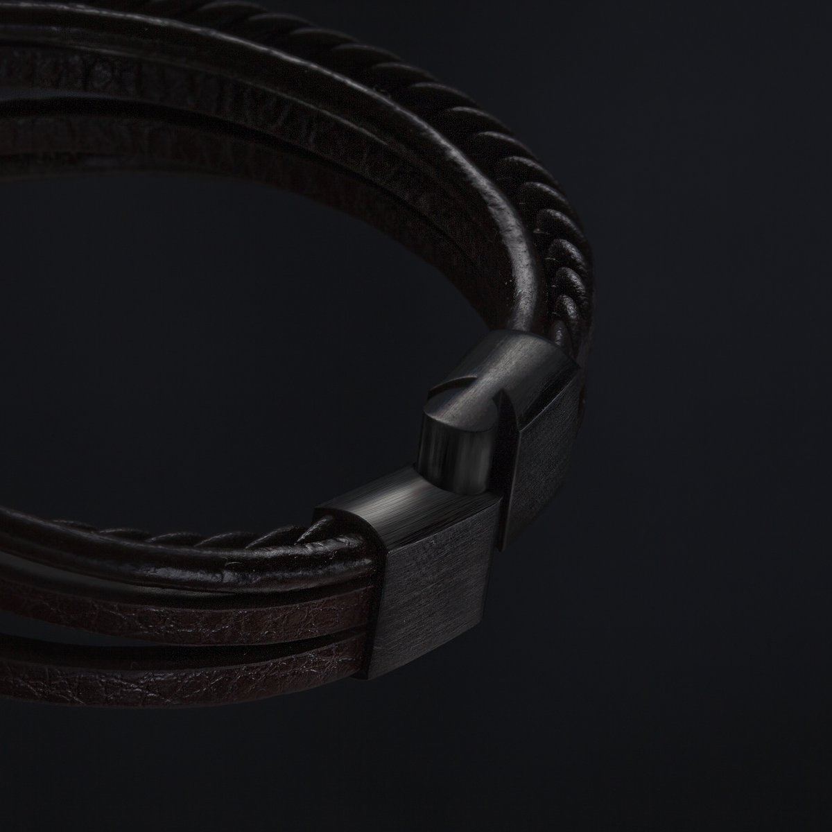 Leren armband "Vlecht"