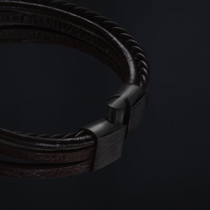 Leren armband "Vlecht"