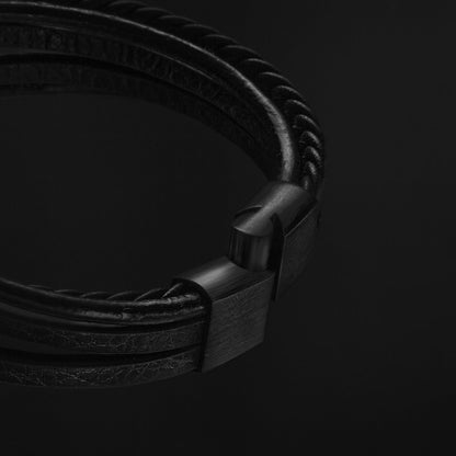 Leren armband "Vlecht"