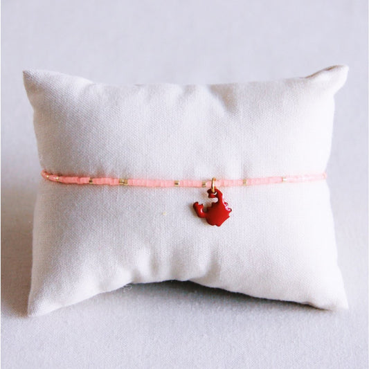 Miyuki Anklet met krab - hete roze