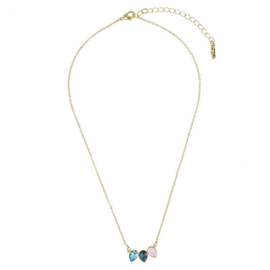 Classic Triple Leaf Necklace Rosewater Opal