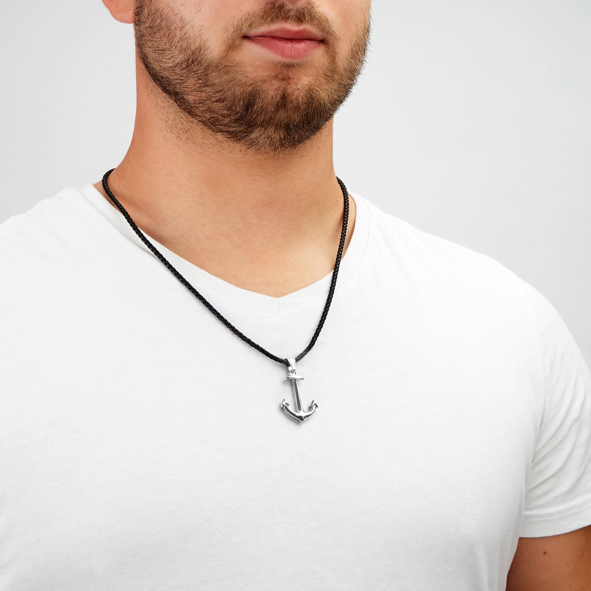 Leren ketting "Anker"