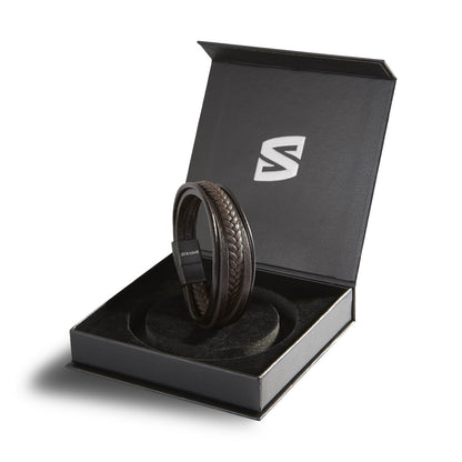 Leren armband "Vlecht"