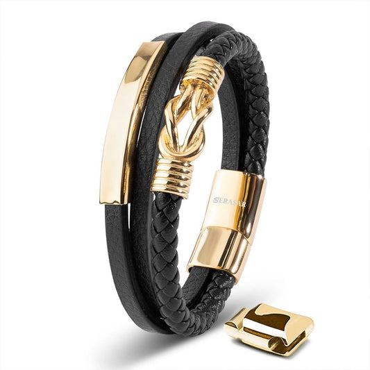 Leren armband "Trots" Goud