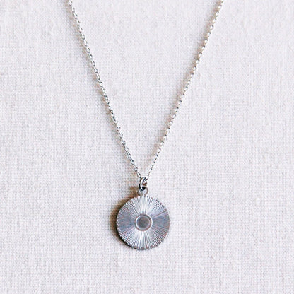 Edelstalen fijne ketting met ronde fantasiebedel - zilver
