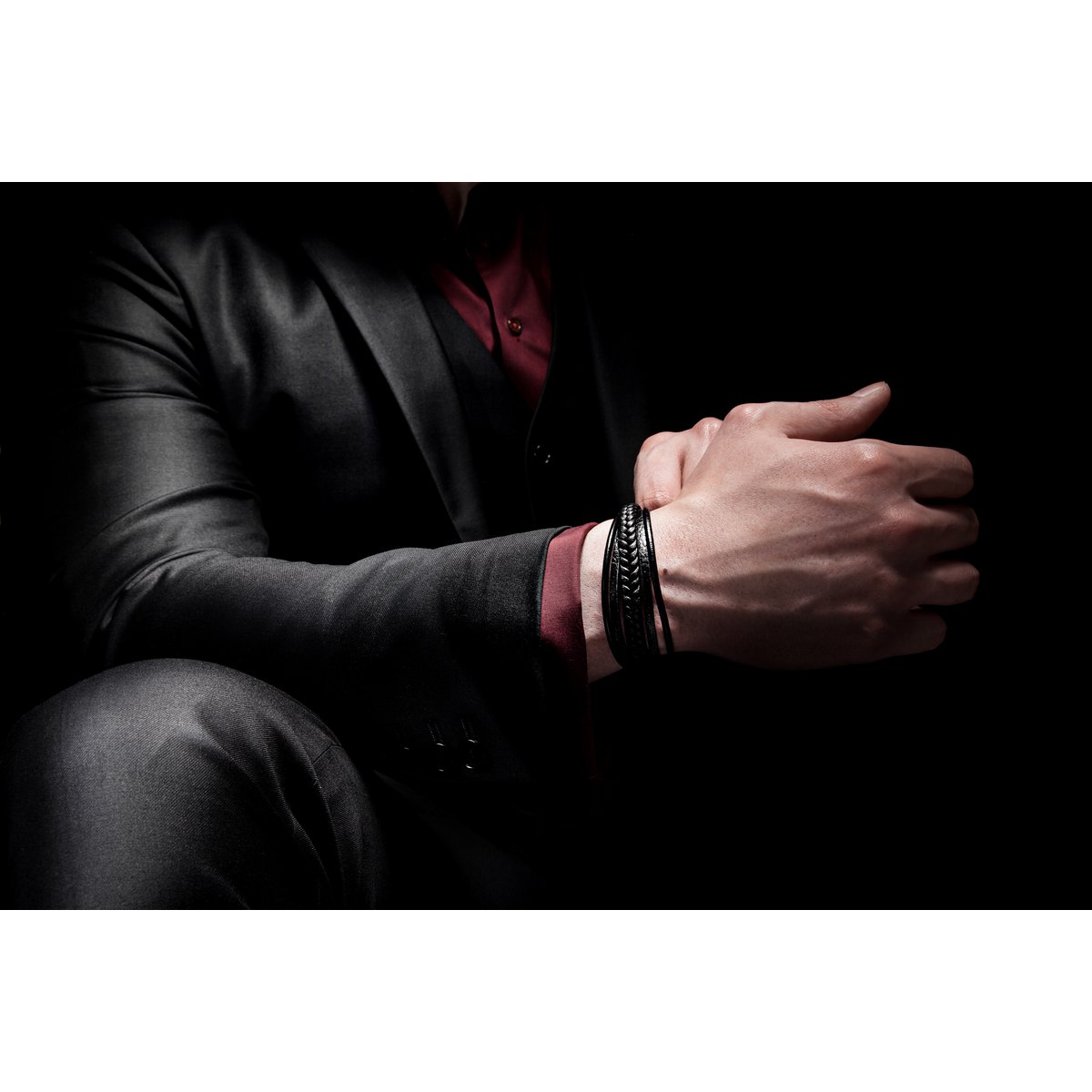 Leren armband "Vlecht"