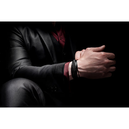 Leren armband "Vlecht"