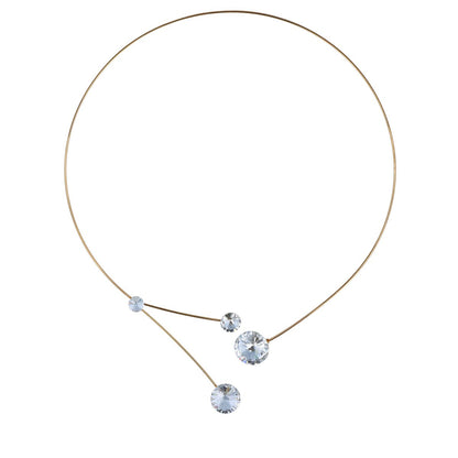 Forever Floating Crystals Necklace - Crystal Gold