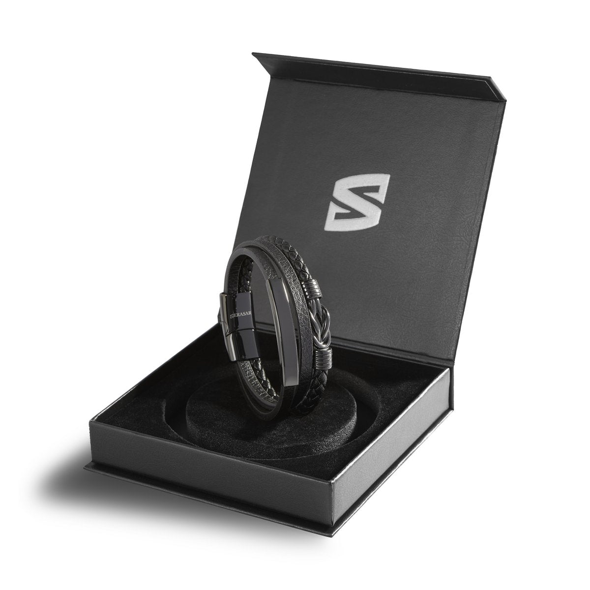 Leren armband "Trots" Zwart