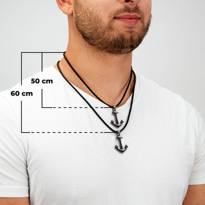 Leren ketting "Anker"