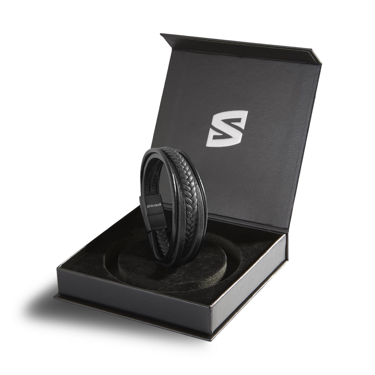 Leren armband "Vlecht"