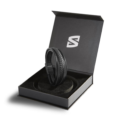 Leren armband "Vlecht"
