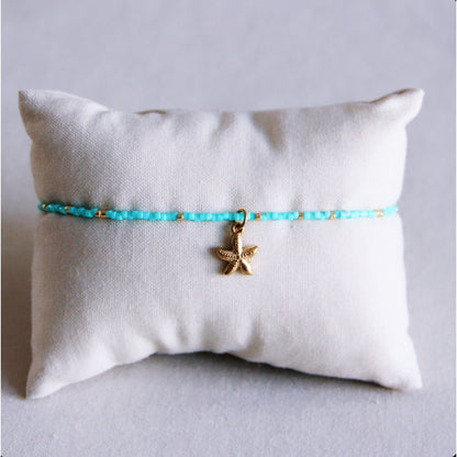 Miyuki Anklet met zeester - mint