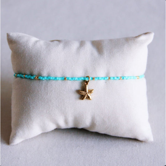 Miyuki Anklet met zeester - mint