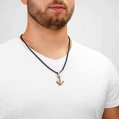 Leren ketting "Anker"
