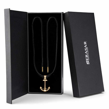 Leren ketting "Anker"