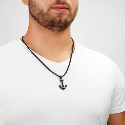 Leren ketting "Anker"