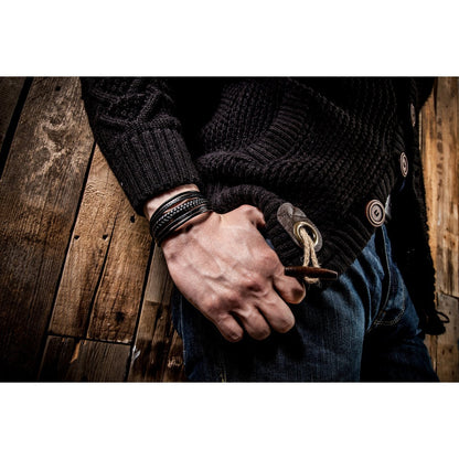 Leren armband "Vlecht"