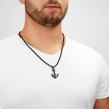 Leren ketting "Anker"
