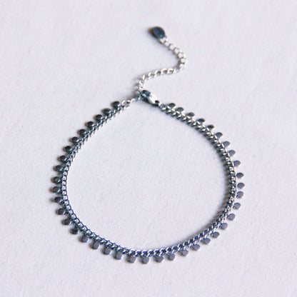 RVS enkelbandje met munt - zilver - AN915