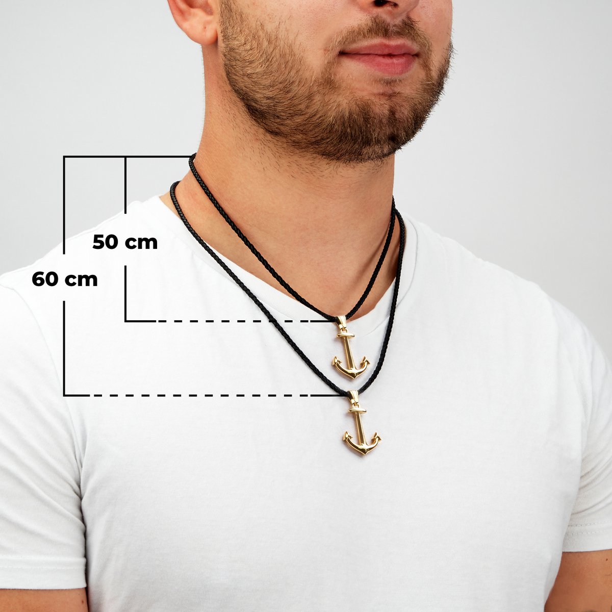 Leren ketting "Anker"