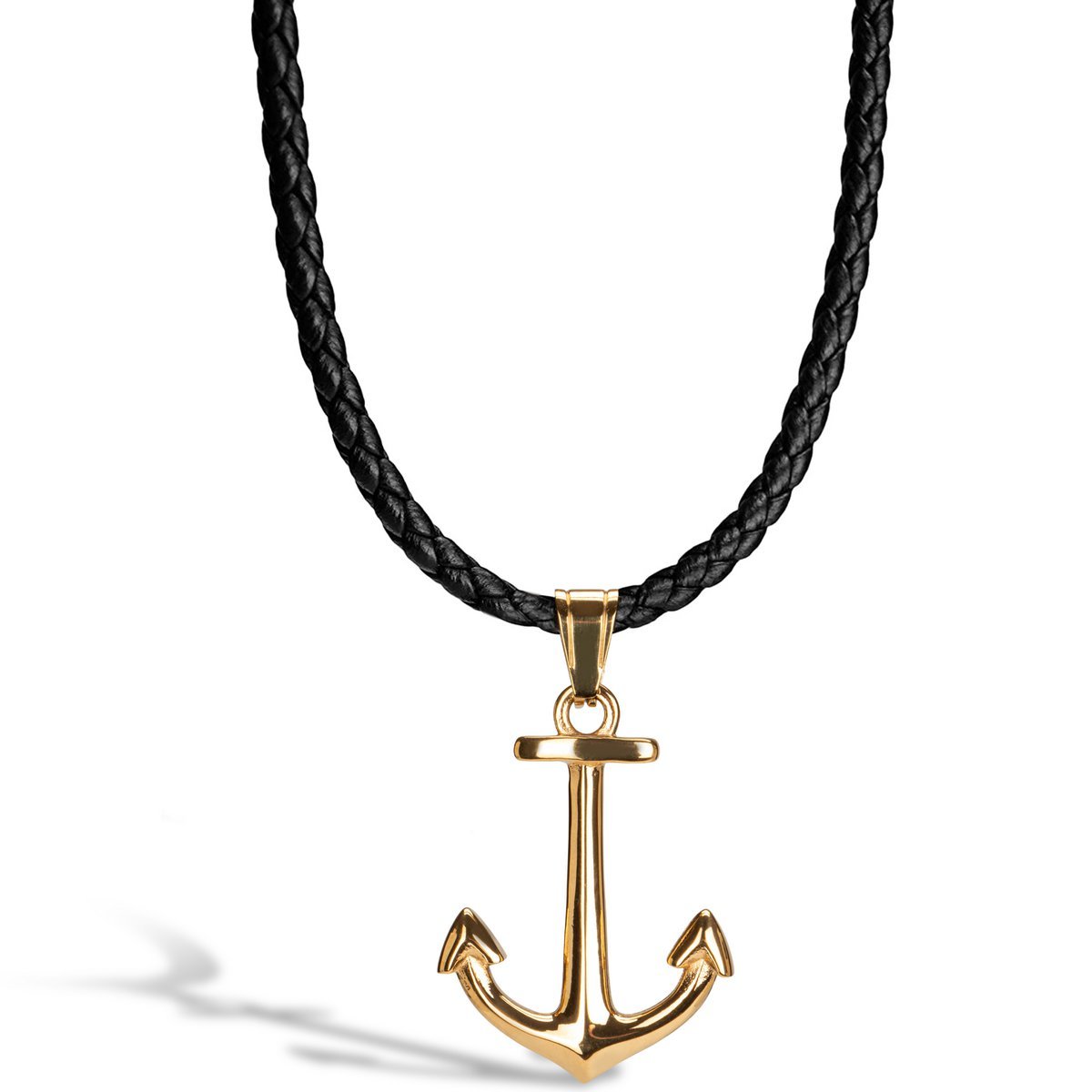 Leren ketting "Anker"