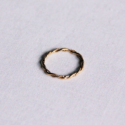 R617 - RVS minimalistische gevlochten ring - goud