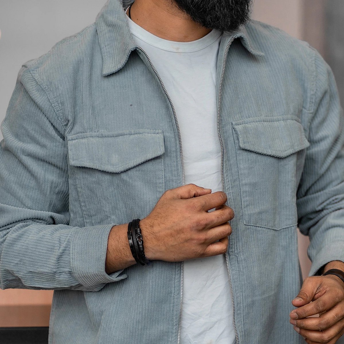 Leren armband "Trots" Zwart