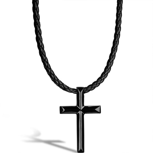 Leder Halskette "Kruis"