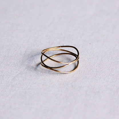 Stalen meerlaagse ring - goud