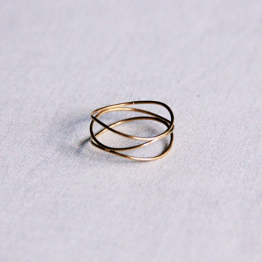 Stalen meerlaagse ring - goud