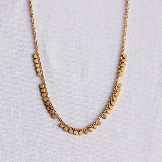 Edelstalen fijne muntketting - goud